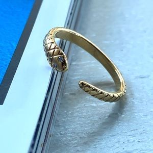 14k Gold Snake ring with Diamonds
